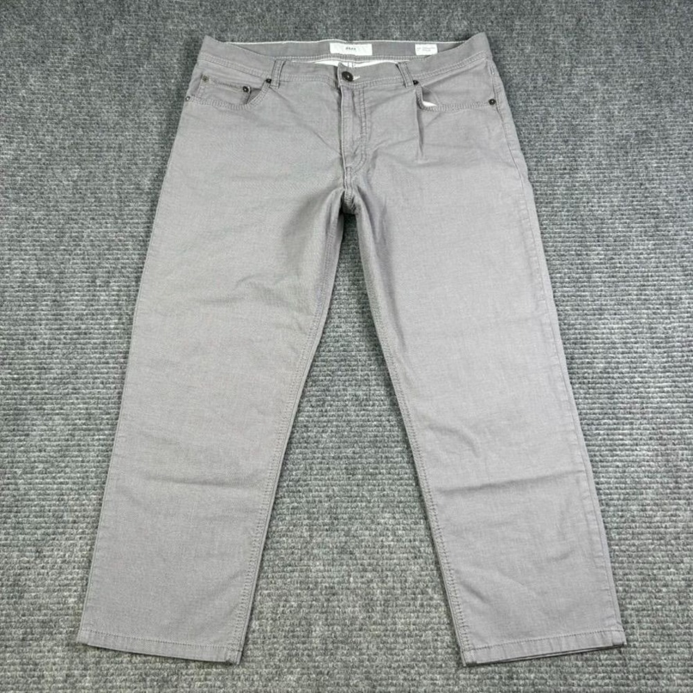 Brax Mens 36x32 Cooper Fancy Regular Cropped Fit Gray‎ Pants Dress Office Work